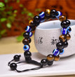 Evil Eye Obsidian Tiger Eye Knitted Bracelet Adjustable