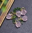 Natural Rose Quartz Rose Flower Jewelry Charms Pendants