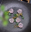 Natural Rose Quartz Rose Flower Jewelry Charms Pendants