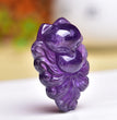 Natural Amethyst Nine-tailed Fox Pendant Fashion Jewelry