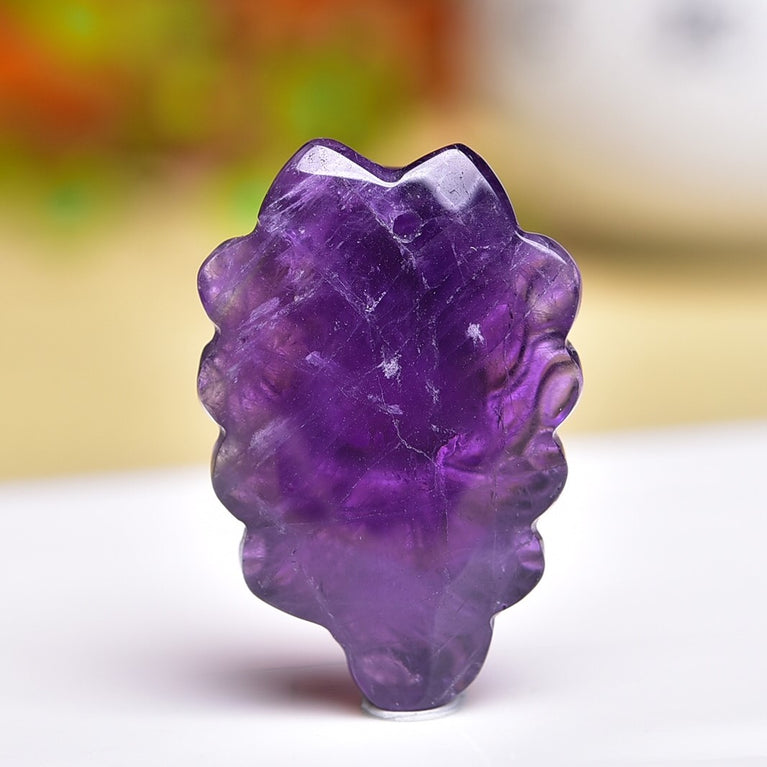 Natural Amethyst Nine-tailed Fox Pendant Fashion Jewelry