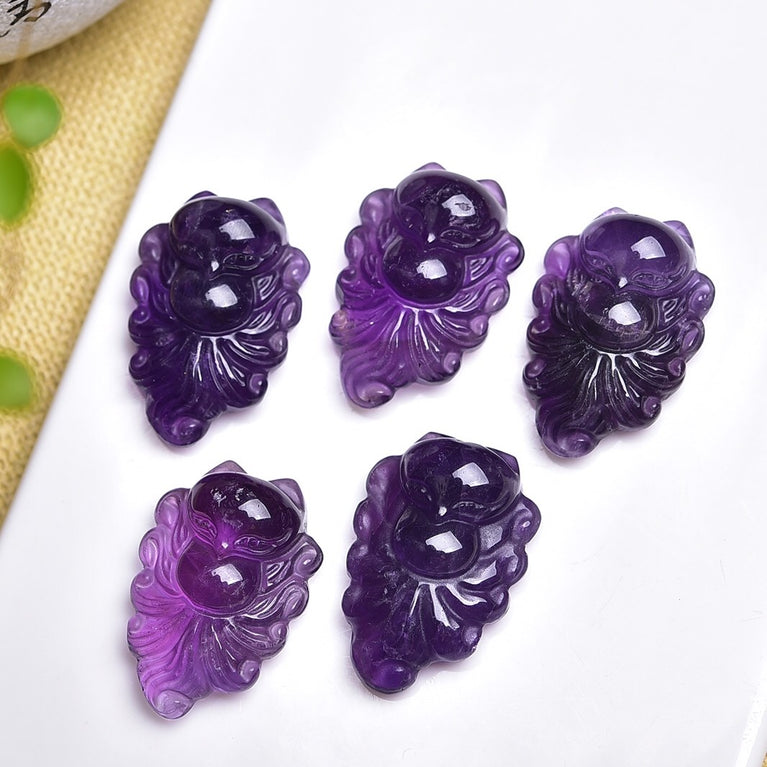 Natural Amethyst Nine-tailed Fox Pendant Fashion Jewelry