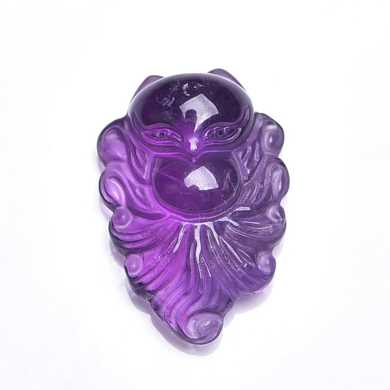 Natural Amethyst Nine-tailed Fox Pendant Fashion Jewelry