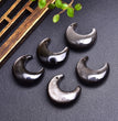 Natural Silver Sheen Obsidian Moon Pendant Fashion Jewelry