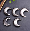 Natural Silver Sheen Obsidian Moon Pendant Fashion Jewelry