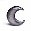 Natural Silver Sheen Obsidian Moon Pendant Fashion Jewelry