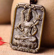 Natural Golden Sheen Obsidian Guardian God Buddha Pendant Necklace Fashion Jewelry