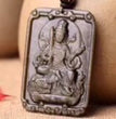 Natural Golden Sheen Obsidian Guardian God Buddha Pendant Necklace Fashion Jewelry