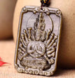 Natural Golden Sheen Obsidian Guardian God Buddha Pendant Necklace Fashion Jewelry