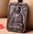 Natural Golden Sheen Obsidian Guardian God Buddha Pendant Necklace Fashion Jewelry