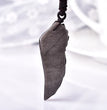 Natural Silver Sheen Obsidian Angel Wing Pendant Necklace Fashion Jewelry