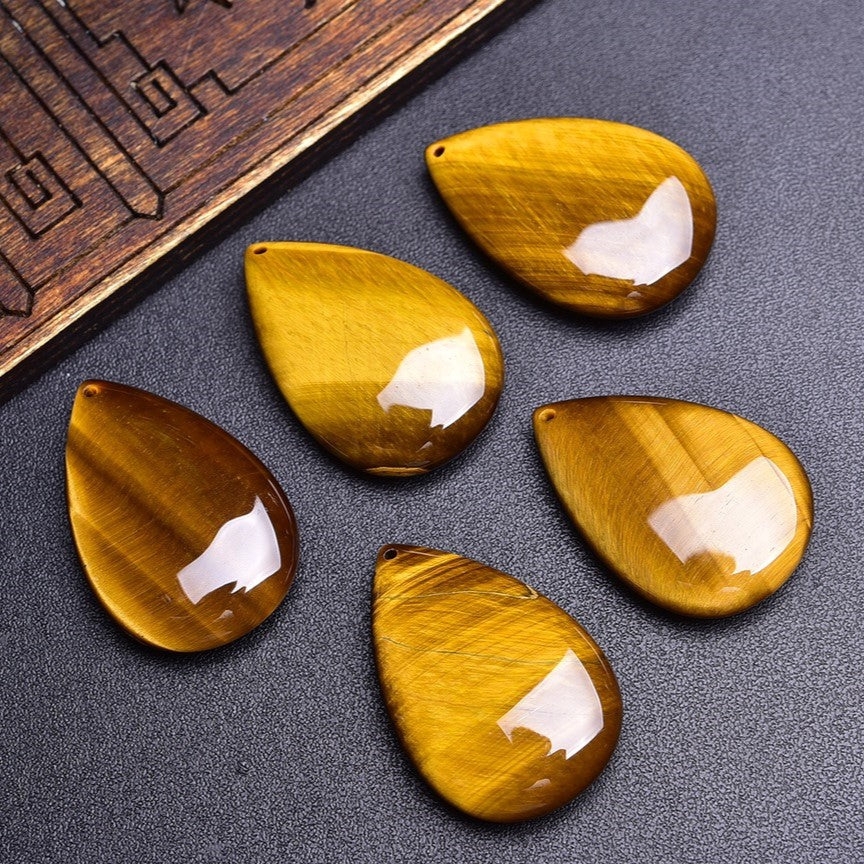 Natural South African Tiger Eye Teardrop Pendant Fashion Jewelry