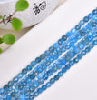 Natural Blue Apatite Faceted Round Beads Strands Loose Beads Jewelry DIY Bracelets