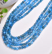 Natural Blue Apatite Faceted Round Beads Strands Loose Beads Jewelry DIY Bracelets