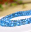 Natural Blue Apatite Faceted Round Beads Strands Loose Beads Jewelry DIY Bracelets