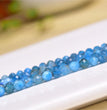 Natural Blue Apatite Faceted Round Beads Strands Loose Beads Jewelry DIY Bracelets