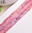 Natural Plum Tourmaline Faceted Round Beads Strands Loose Beads Jewelry DIY Bracelets