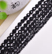 Natural Black Tourmaline Faceted Round Beads Strands Loose Beads Jewelry DIY Bracelets