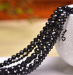 Natural Black Tourmaline Faceted Round Beads Strands Loose Beads Jewelry DIY Bracelets