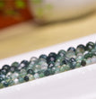 Natural Moss Agate Faceted Round Beads Strands Loose Beads Jewelry DIY Bracelets