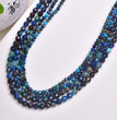 Natural Azurite Faceted Round Beads Strands Loose Beads Jewelry DIY Bracelets