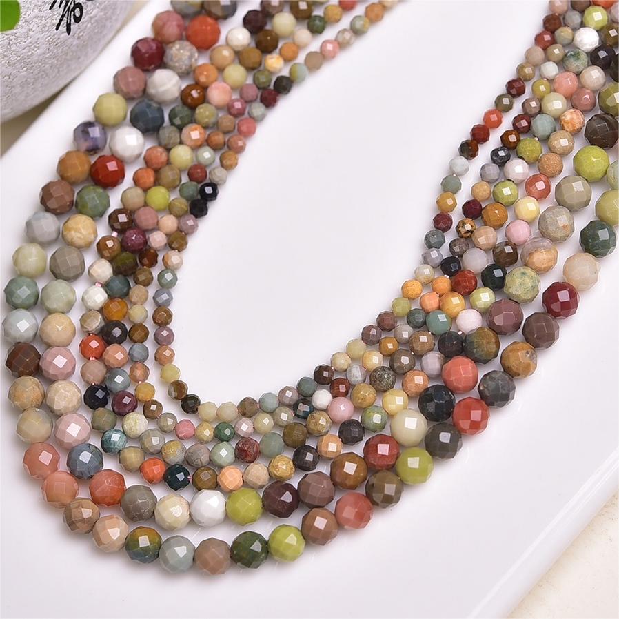 Natural Alashan Agate Faceted Round Beads Strands Loose Beads Jewelry DIY Bracelets