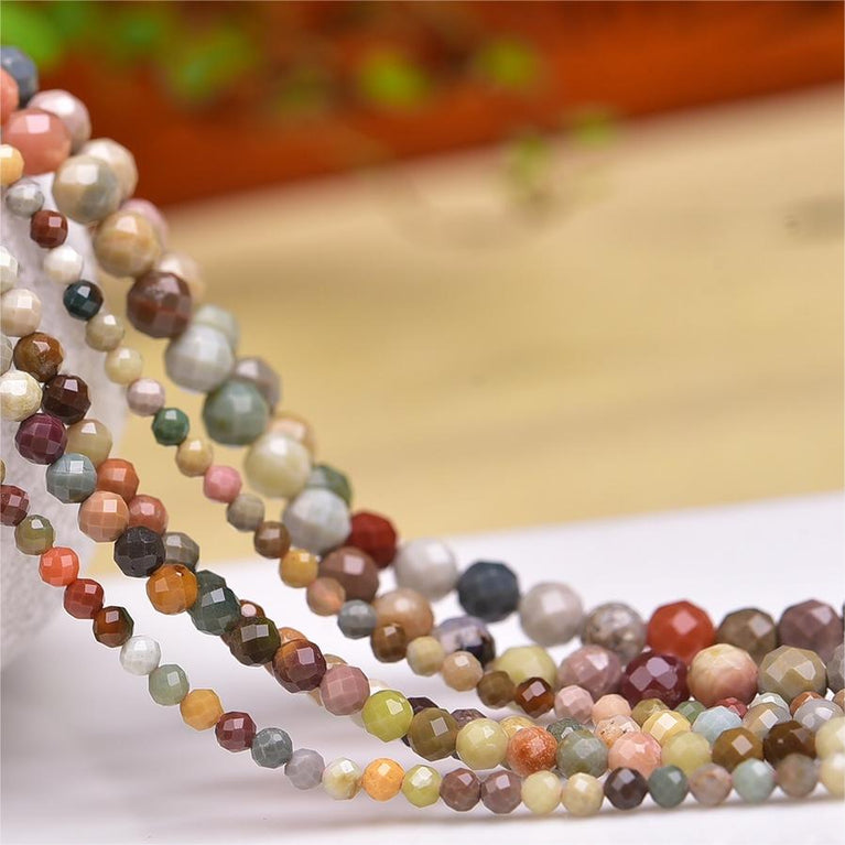 Natural Alashan Agate Faceted Round Beads Strands Loose Beads Jewelry DIY Bracelets