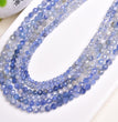 Natural Ombre Blue Kynite Faceted Round Beads Strands Loose Beads Jewelry DIY Bracelets