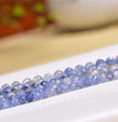 Natural Ombre Blue Kynite Faceted Round Beads Strands Loose Beads Jewelry DIY Bracelets