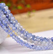 Natural Ombre Blue Kynite Faceted Round Beads Strands Loose Beads Jewelry DIY Bracelets