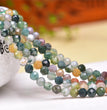 Natural Indian Agate Faceted Round Beads Strands Loose Beads Jewelry DIY Bracelets