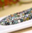 Natural Indian Agate Faceted Round Beads Strands Loose Beads Jewelry DIY Bracelets