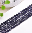 Natural Blue Sandstone Faceted Round Beads Strands Loose Beads Jewelry DIY Bracelets