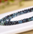 Natural Blue Tourmaline Faceted Round Beads Strands Loose Beads Jewelry DIY Bracelets