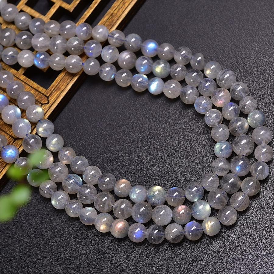 Natural Labradorite Round Beads Strands Loose Beads Jewelry DIY Bracelets