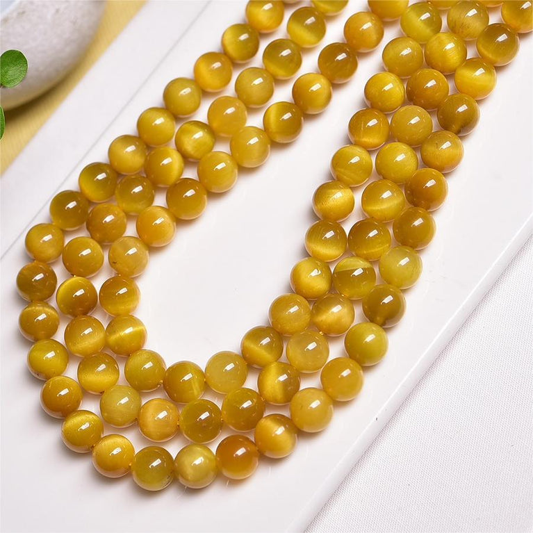 Natural Golden Tiger Eye Round Beads Strands Loose Beads Jewelry DIY Bracelets