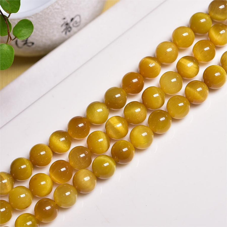 Natural Golden Tiger Eye Round Beads Strands Loose Beads Jewelry DIY Bracelets