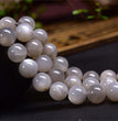 Natural Silver Moonstone Round Beads Strands Loose Beads Jewelry DIY Bracelets