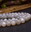 Natural Silver Moonstone Round Beads Strands Loose Beads Jewelry DIY Bracelets