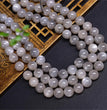 Natural Silver Moonstone Round Beads Strands Loose Beads Jewelry DIY Bracelets