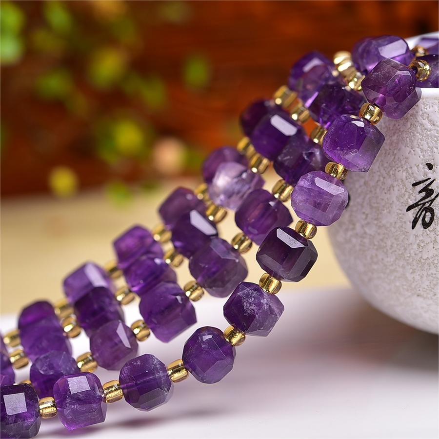 Natural Light Faceted Cube Beads Strands Loose Beads Jewelry DIY Bracelets