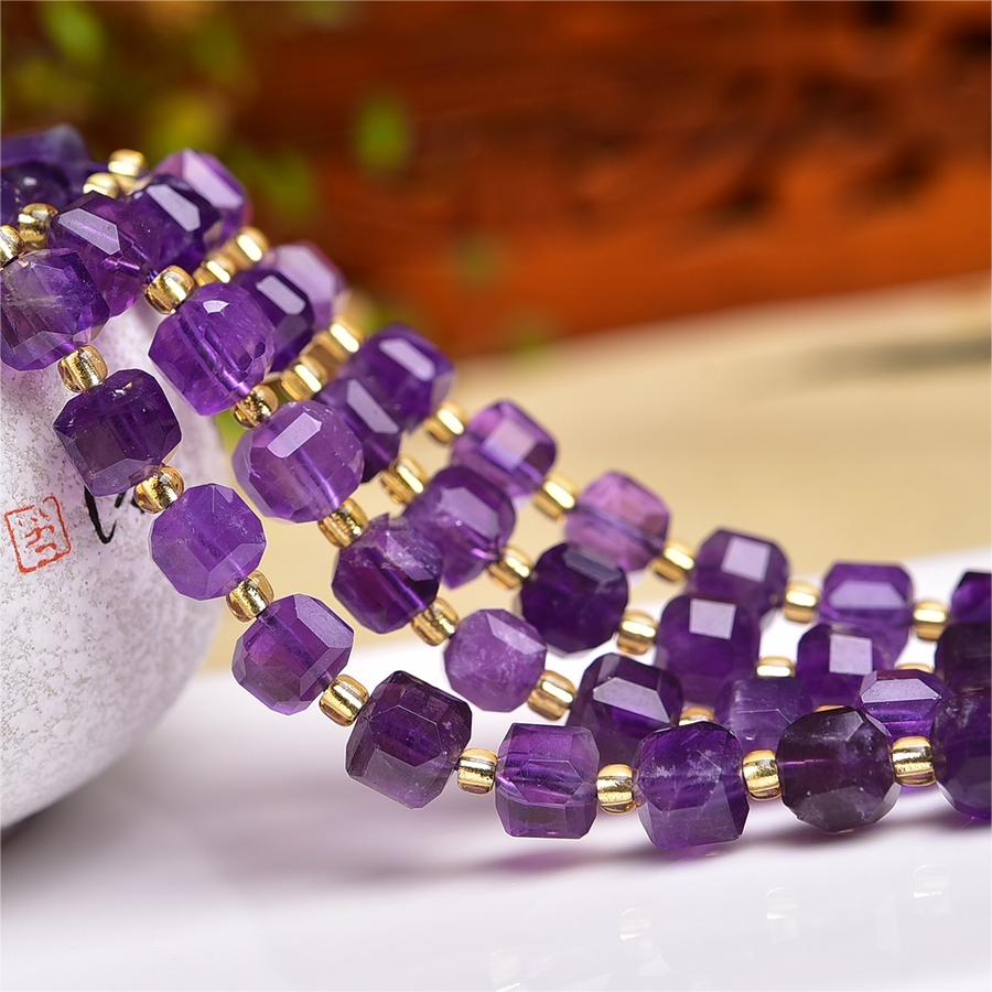 Natural Light Faceted Cube Beads Strands Loose Beads Jewelry DIY Bracelets