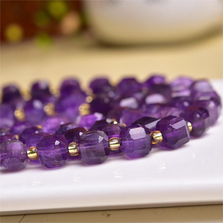 Natural Light Faceted Cube Beads Strands Loose Beads Jewelry DIY Bracelets