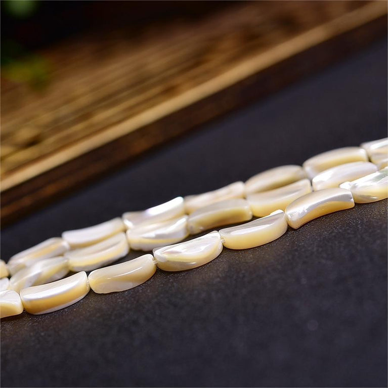 Natural Shell Moon Beads Strands Loose Beads Jewelry DIY Bracelets