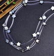 Natural Black Shell Star Beads Strands Loose Beads Jewelry DIY Bracelets