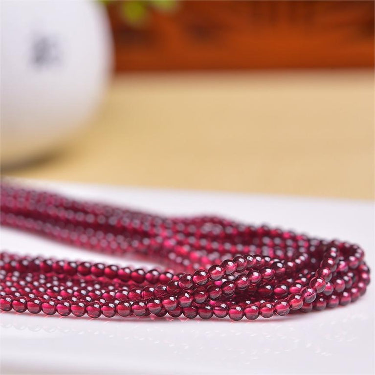 Natural Garnet Small Beads Strands Loose Beads Jewelry DIY Bracelets