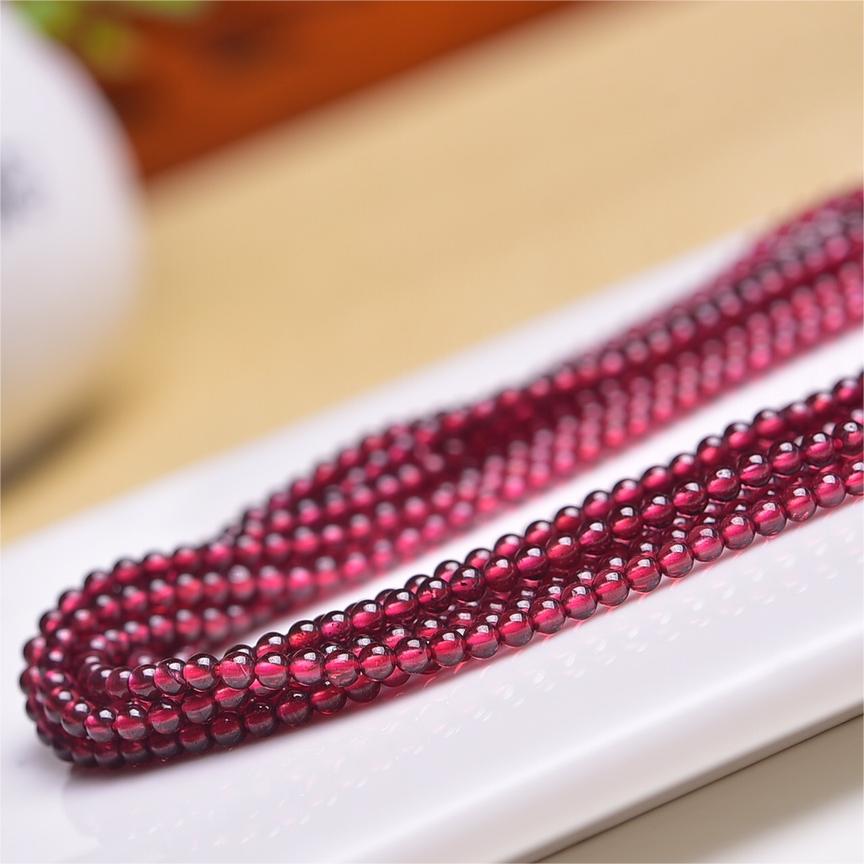 Natural Garnet Small Beads Strands Loose Beads Jewelry DIY Bracelets