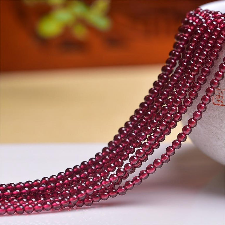 Natural Garnet Small Beads Strands Loose Beads Jewelry DIY Bracelets