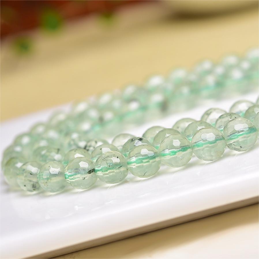 Natural Prehnite Faceted Beads Strands Loose Beads Jewelry DIY Bracelets