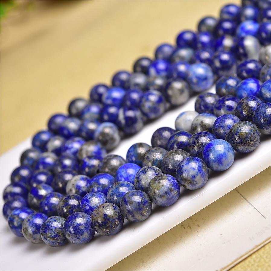 Natural Lapis Lazuli Round Beads Strands Loose Beads Jewelry DIY Bracelets